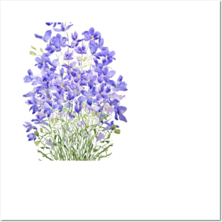 purple wild flower watercolor painting Posters and Art